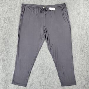 Soma Pajama Pants Womens XXL Gray Ink Cool Nights Lightweight Rib Knit Pockets